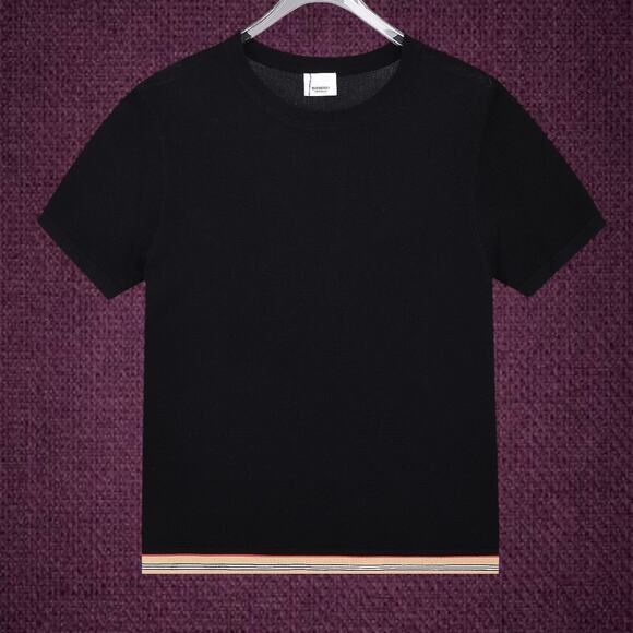 Burberry Women's Knit Black Short-Sleeve Top - Picture 1 of 3